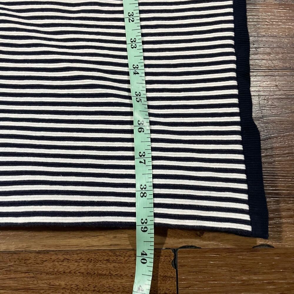 Ann Taylor Ottoman Striped Black White Round Neck Dress Lined Cotton Women's 14 - Picture 3 of 7